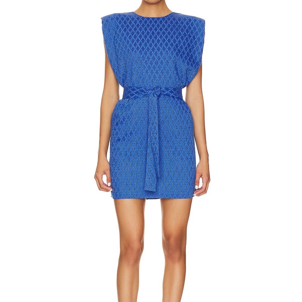 Amanda Uprichard Vibrant Blue Textured Dress